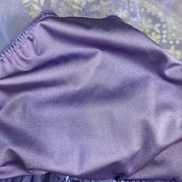 Weissman Purple Cream Lace Costume Dress Small Girls Figure Skating Dance Lace - Picture 11 of 16